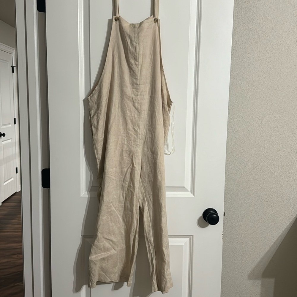 NWT Tan Linen Romper